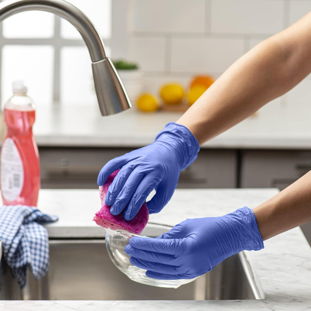 Blue Nitrile Gloves, Disposable Gloves – 4 Mil, Latex & Rubber Free, Non-Sterile Powder-Free (Formerly Comfy Package)