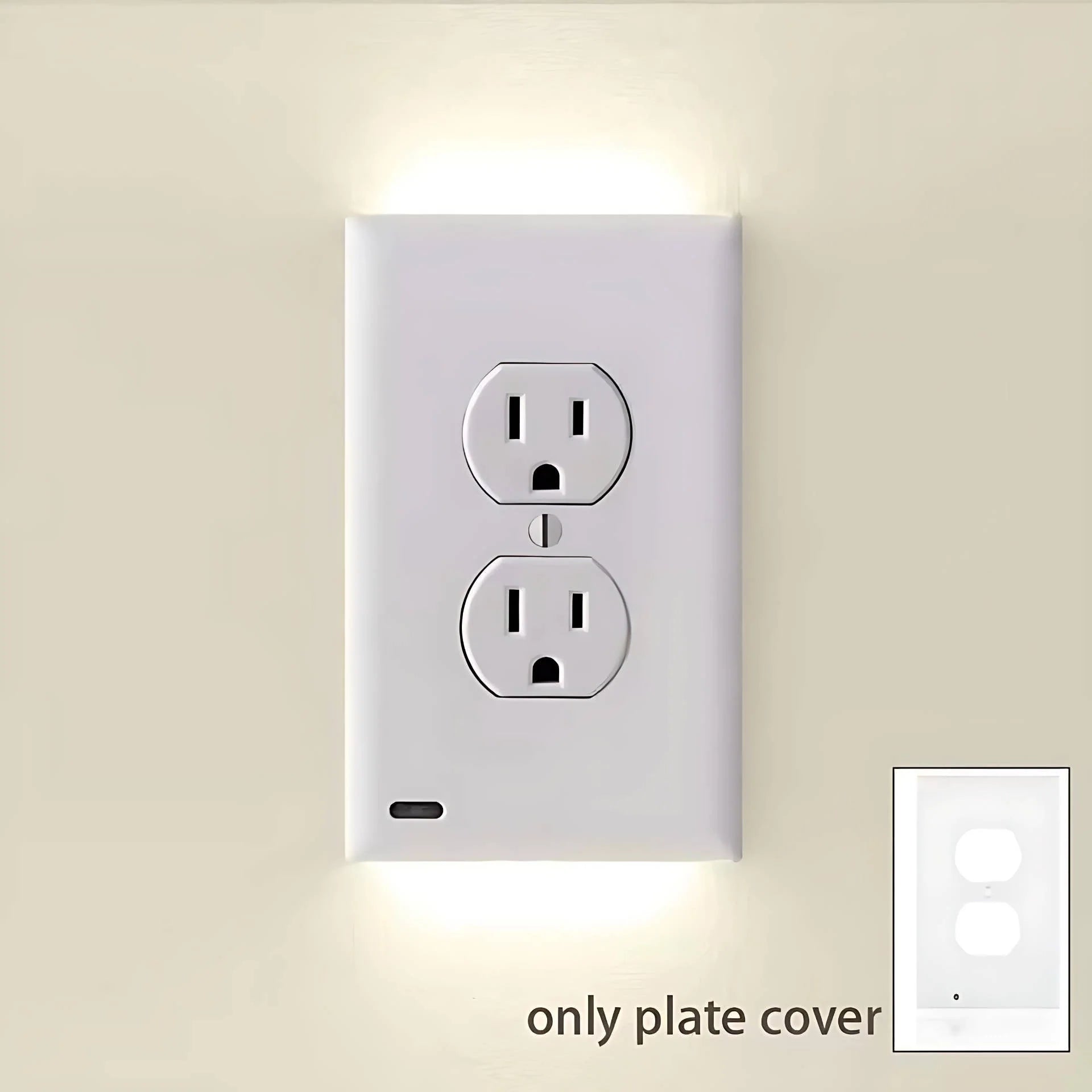 Set of 4 Wall Plates with LED Night Light Outlets