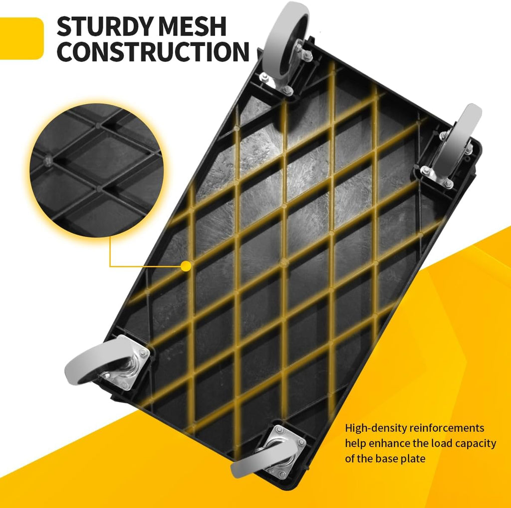 Heavy Duty 2‑Shelf Service Cart 500 Lb Capacity Polypropylene Utility Cart with 5" Non‑Marring Casters Deep Trays and Built‑In Tool Storage for Garage Warehouse Workshop (80855)