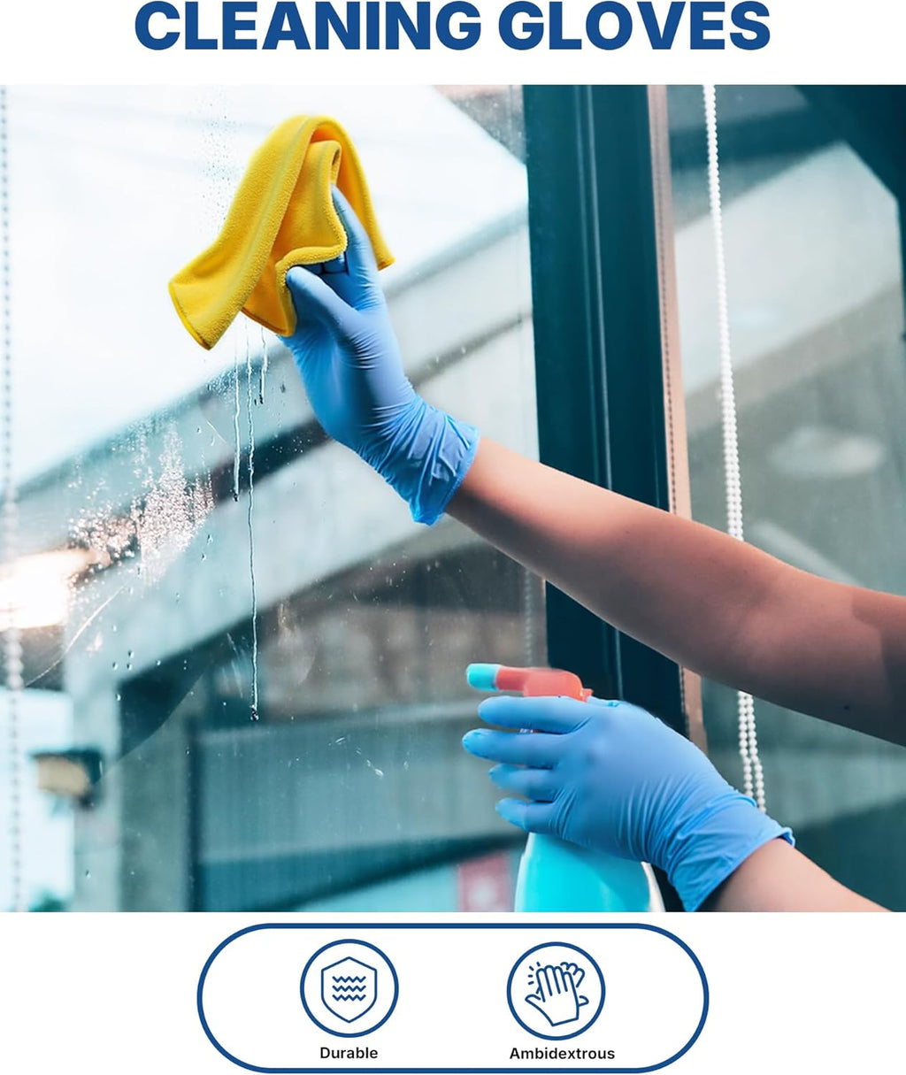 Vinyl Synthetic Exam Gloves, 4 Mil, Latex Free Disposable Gloves for Medical, Cooking, Cleaning, and Food Prep