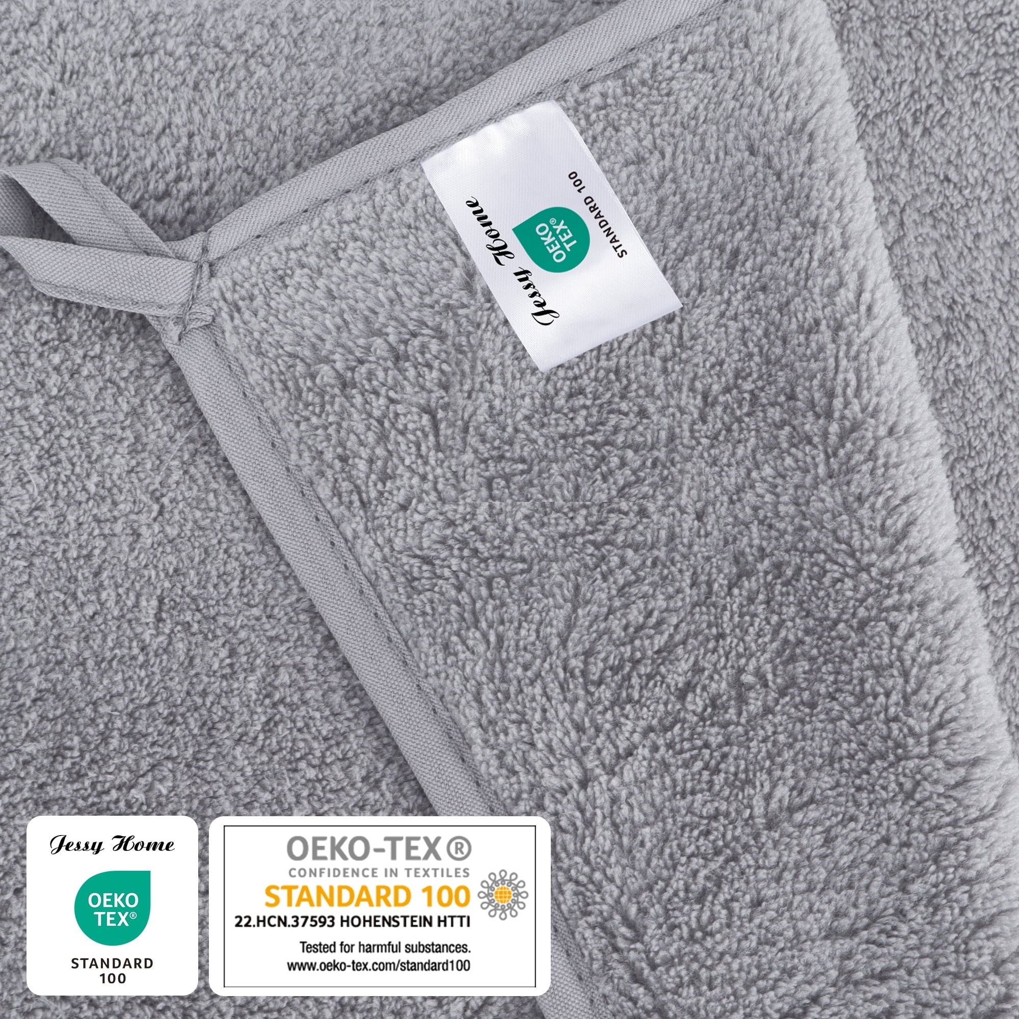 4 Pack Oversized Bath Sheet Towels 700 GSM Ultra Soft Light Gray Bath Towel Set