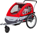 Trailblazer Double Child Bike Trailer, Max of 2 Children with Total Weight of 80 Lbs., Canopy, 20-Inch Air-Filled Tires, Red