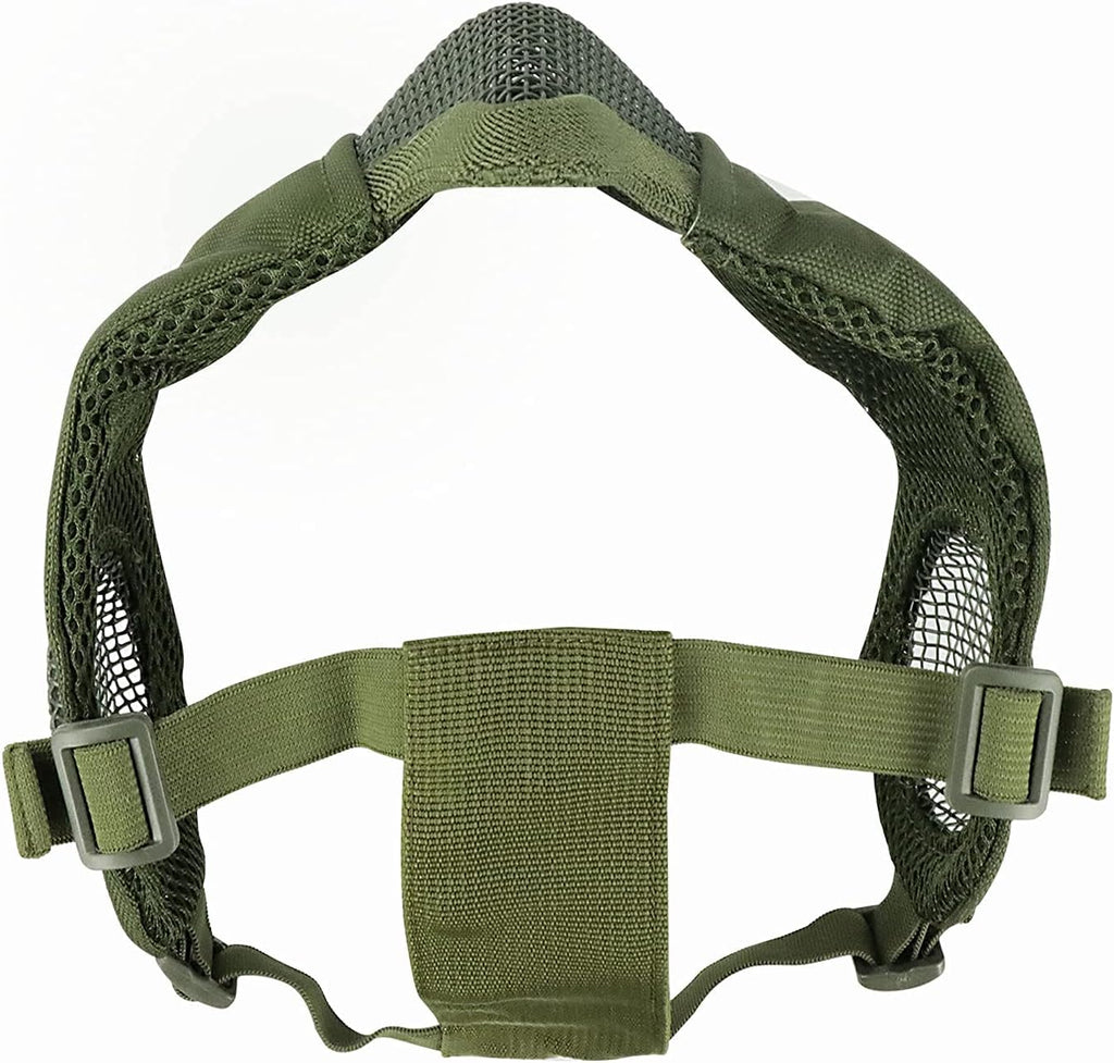 Airsoft Protective Gear Set, Half Face Mesh Mask with Ear Protection and Goggles for Adult Men Women BBS Paintball Shooting CS Survival Games Cosplay