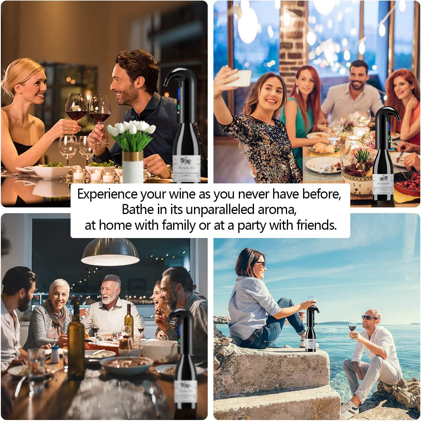 Wine Aerator Electric Wine Decanter Best Sellers One Touch Red -White Wine Accessories Aeration Work with Wine Opener for Beginner Enthusiast - Spout Pourer - Great Mothers Day Gift for Mom