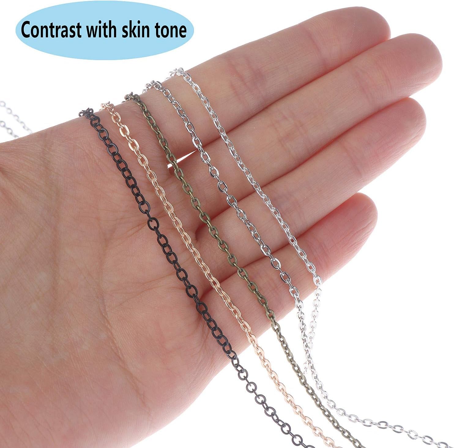 Jewelry Chains for Making Jewelry, 39 Feet Metal Chains with 100Pcs Jump Rings and 30Pcs Lobster Clasps for Jewelry Necklace and Bracelet Making (Silver)