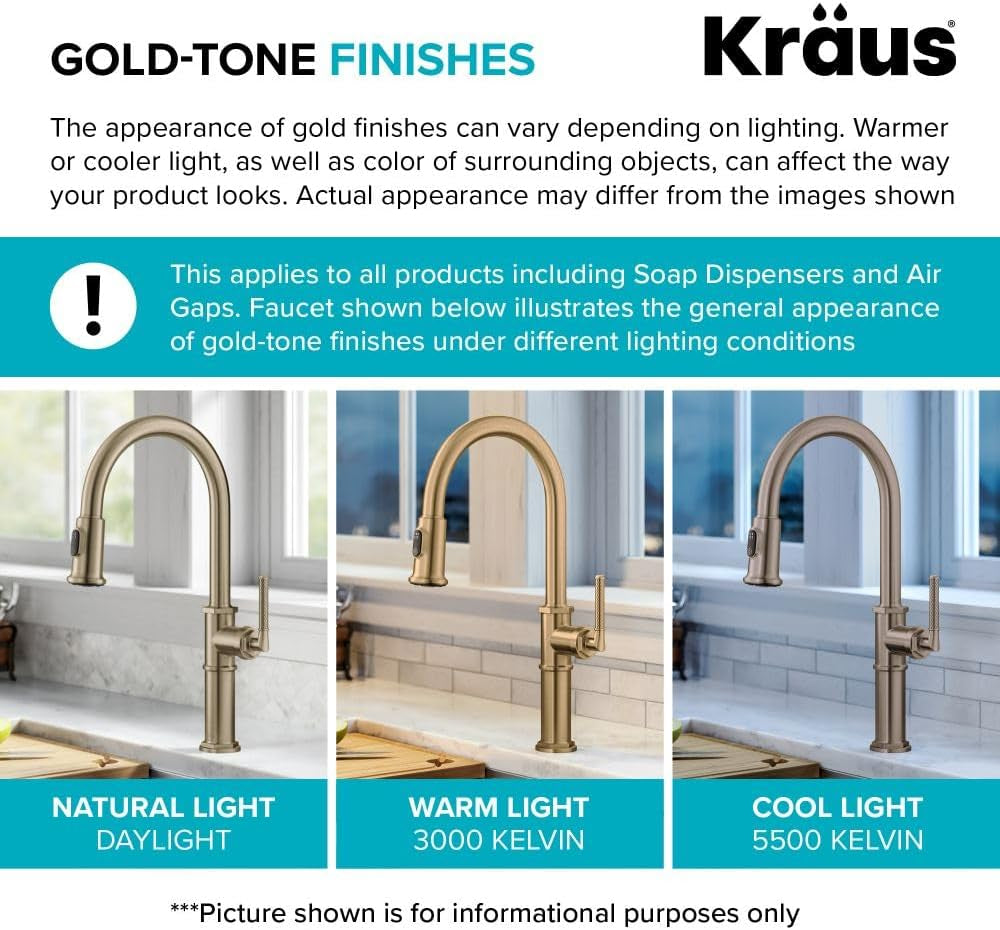 Oletto Contemporary Pull-Down Single Handle Kitchen Faucet in Brushed Gold, KPF-3104 BG