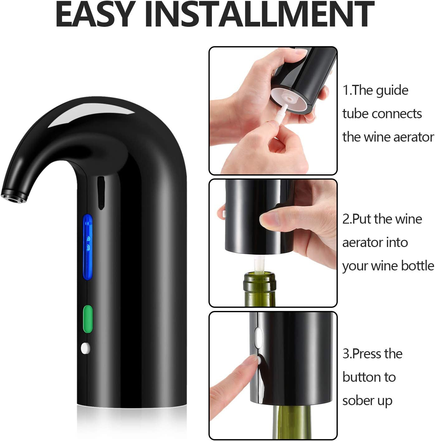 Wine Aerator Electric Wine Decanter Best Sellers One Touch Red -White Wine Accessories Aeration Work with Wine Opener for Beginner Enthusiast - Spout Pourer - Great Mothers Day Gift for Mom